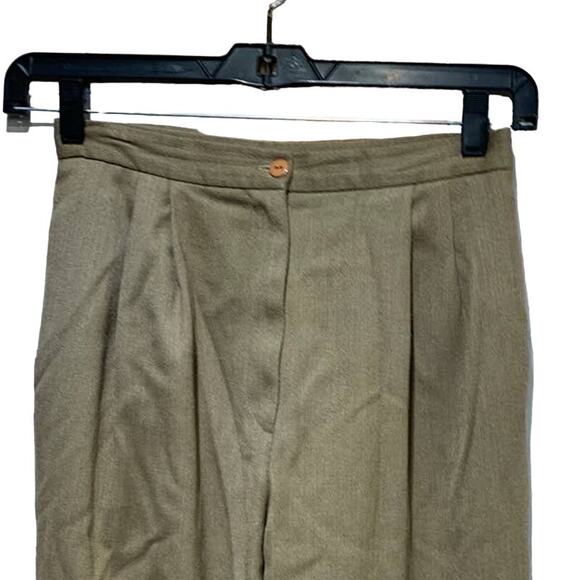 Vintage Pants - Vintage Size 8 Fully Lined Pleated Front Straight Leg Wool Blend Career Pants